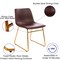 Merrick Lane Carrollton 18 inch Faux Leather Bucket Seat Dining Chairs, Set of 2